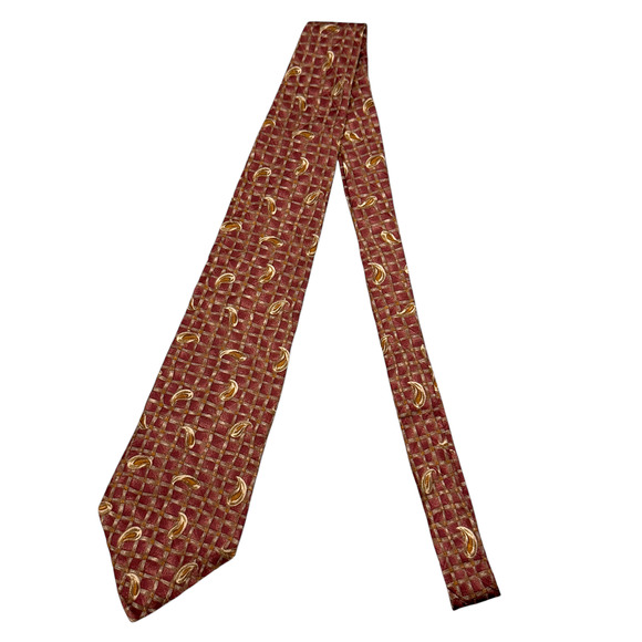 Bugatti‎ 100% Silk Dress Tie Made in Italy Plaid & Paisley Pattern 58" 3.75" - Picture 2 of 10